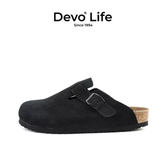Dép Devo Life Boston Clogs Suede Leather