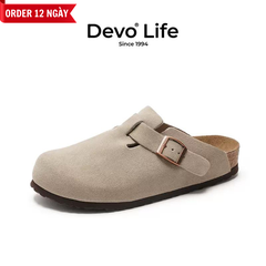 Dép Devo Life Boston Clogs Suede Leather