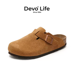 Dép Devo Life Boston Clogs Suede Leather