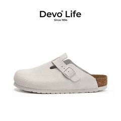 Dép Devo Life Boston Clogs Suede Leather