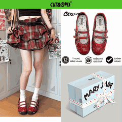 Giày Cat & Sofa Mary Jane Vintage Red