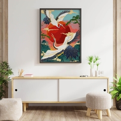 Tranh số hóa Hạc thần tiên đã căng khung 40x50cm