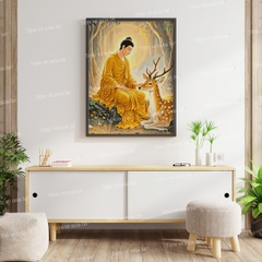Tranh số hóa Từ Bi Vạn Vật đã căng khung 40x50cm