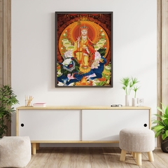 Tranh số hóa Địa Tạng cưỡi Đề Thính đã căng khung 40x50cm