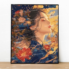 Tranh số hóa Sắc hương bay đã căng khung 40x50cm