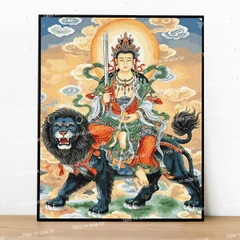 Tranh số hóa Bồ Tát Văn Thù Sư Lợi đã căng khung 40x50cm