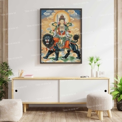 Tranh số hóa Bồ Tát Văn Thù Sư Lợi đã căng khung 40x50cm