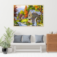 Tranh số hóa Mùa thu châu Âu đã căng khung 40x50cm