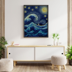 Tranh số hóa Vangogh Cơn sóng đã căng khung 40x50cm