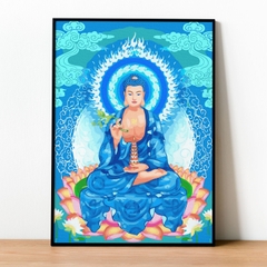 Tranh số hóa Phật Dược Sư Lưu Ly Quang đã căng khung 40x50cm