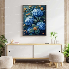 Tranh số hóa Hoa cẩm tú cầu đã căng khung 40x50cm