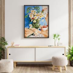 Tranh số hóa Cà phê buổi sáng đã căng khung 40x50cm