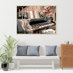 Tranh số hóa Đàn Piano ấm áp đã căng khung 40x50cm