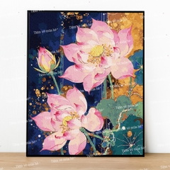 Tranh số hóa Liên hoa ý đã căng khung 40x50cm