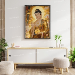 Tranh số hóa Phật A Di đã căng khung 40x50cm