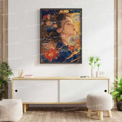 Tranh số hóa Sắc hương bay đã căng khung 40x50cm