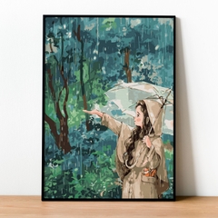 Tranh số hóa Cơn mưa đã căng khung 40x50cm