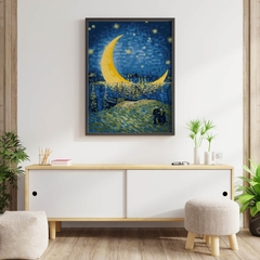 Tranh số hóa Vangogh Đêm trăng trên sông Rhone đã căng khung 40x50cm