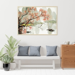 Tranh số hóa Thủy mặc đã căng khung 40x50cm