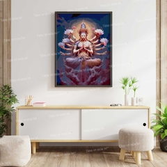 Tranh số hóa Phật Mẫu Chuẩn Đề đã căng khung 40x50cm