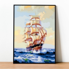 Tranh số hóa Vượt sóng đã căng khung 40x50cm