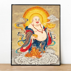 Tranh số hóa Phật Di Lặc đã căng khung 40x50cm