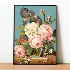 Tranh số hóa Hoa mẫu đơn đã căng khung 40x50cm