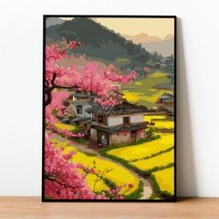 Tranh số hóa Hoa nở mùa gặt đã căng khung 40x50cm