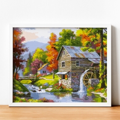 Tranh số hóa Mùa thu châu Âu đã căng khung 40x50cm