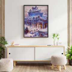 Tranh số hóa Tiên cảnh Lâu đài mùa đông đã căng khung 40x50cm