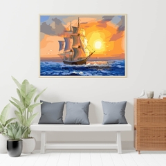 Tranh số hóa Ra khơi đã căng khung 40x50cm
