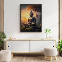 Tranh số hóa Bình minh An tịnh đã căng khung 40x50cm