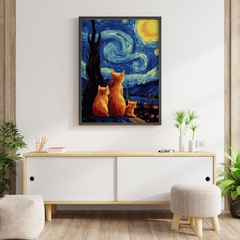 Tranh số hóa Vangogh Ngắm nhìn đêm đầy sao đã căng khung 40x50cm