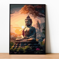 Tranh số hóa Bình minh An tịnh đã căng khung 40x50cm