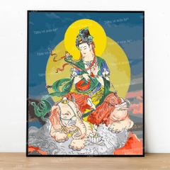 Tranh số hóa Phổ Hiền Bồ Tát đã căng khung 40x50cm