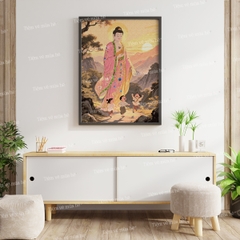 Tranh số hóa Mèo mặt trăng đã căng khung 40x50cm