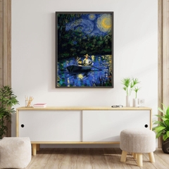 Tranh số hóa VanGogh Sông trăng đã căng khung 40x50cm