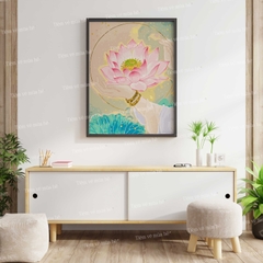 Tranh số hóa Liên hoa tỏa đã căng khung 40x50cm