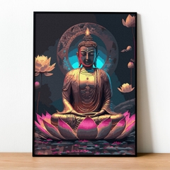 Tranh số hóa Đức phật đã căng khung 40x50cm