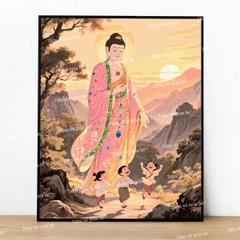 Tranh số hóa Mèo mặt trăng đã căng khung 40x50cm
