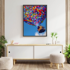 Tranh số hóa Ngôi nhà bong bóng đã căng khung 40x50cm