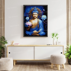 Tranh số hóa Phật tỏa hoa đã căng khung 40x50cm