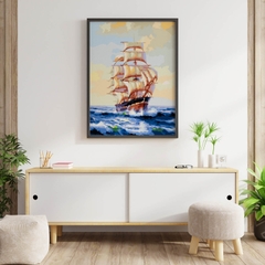 Tranh số hóa Vượt sóng đã căng khung 40x50cm