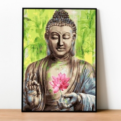 Tranh số hóa Phật 07 đã căng khung 40x50cm