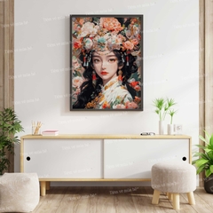 Tranh số hóa Cô gái Miêu tộc đã căng khung 40x50cm