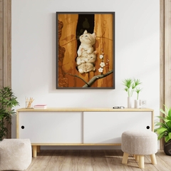 Tranh số hóa Mèo ngây thơ đã căng khung 40x50cm