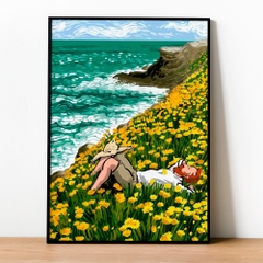 Tranh số hóa Vangogh Tận hưởng bầu trời đã căng khung 40x50cm