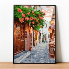 Tranh số hóa Phố nhỏ châu Âu đã căng khung 40x50cm