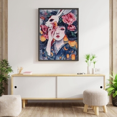 Tranh số hóa Mặt nạ đã căng khung 40x50cm