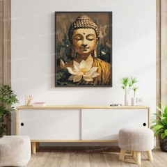 Tranh số hóa Liên Hoa Pháp Chánh đã căng khung 40x50cm